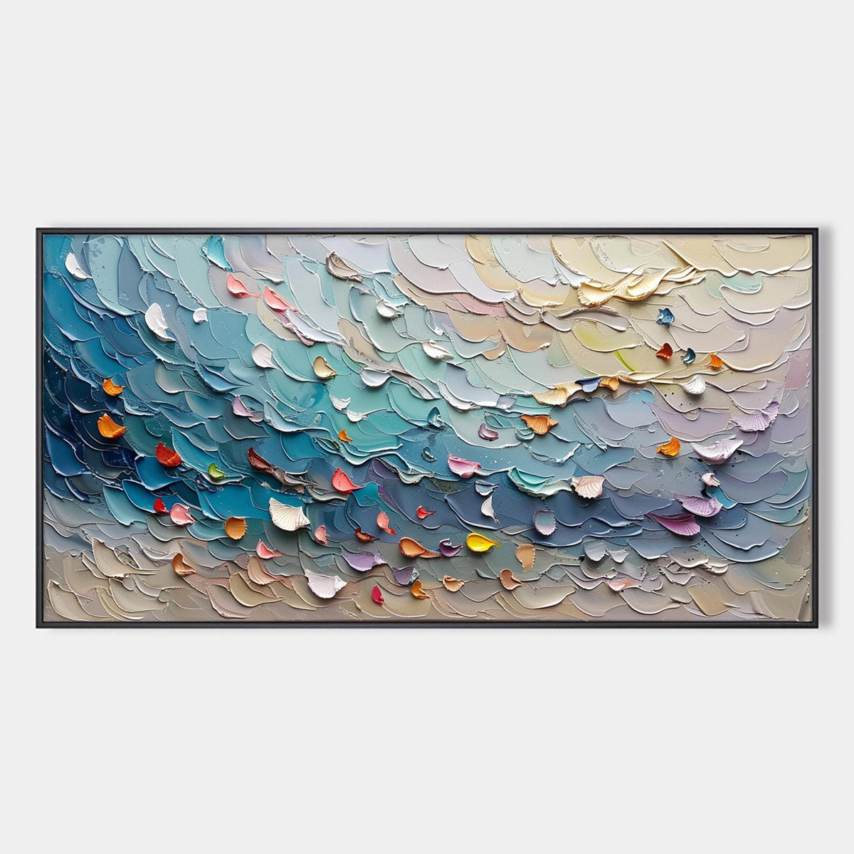CORAL DREAM: Textured Abstract Seascape Oil Painting
