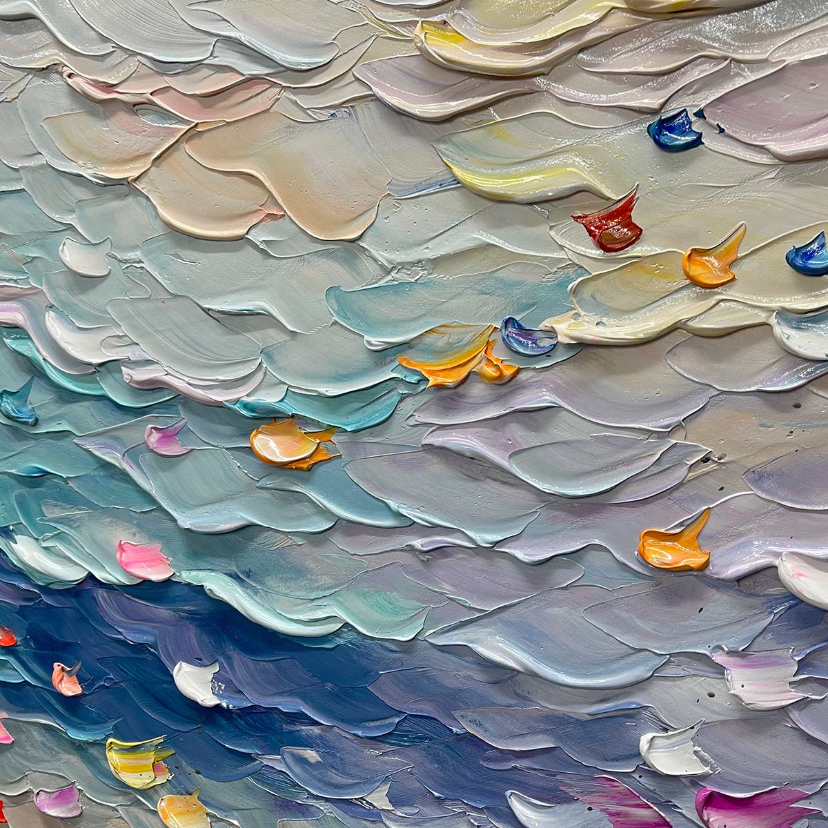 CORAL DREAM: Textured Abstract Seascape Oil Painting - Image 6