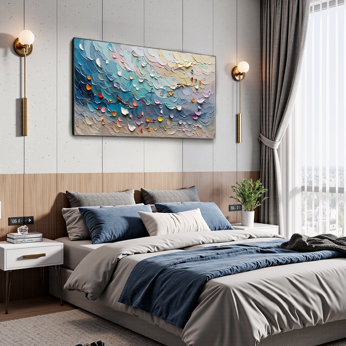 CORAL DREAM: Textured Abstract Seascape Oil Painting - Image 5
