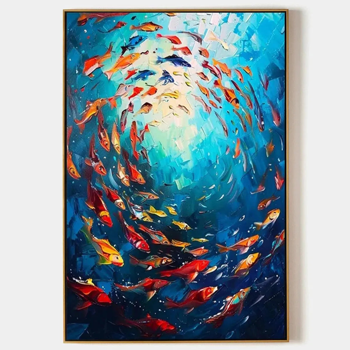 CORAL REEF DANCE: Vibrant Painting of Colorful Fish