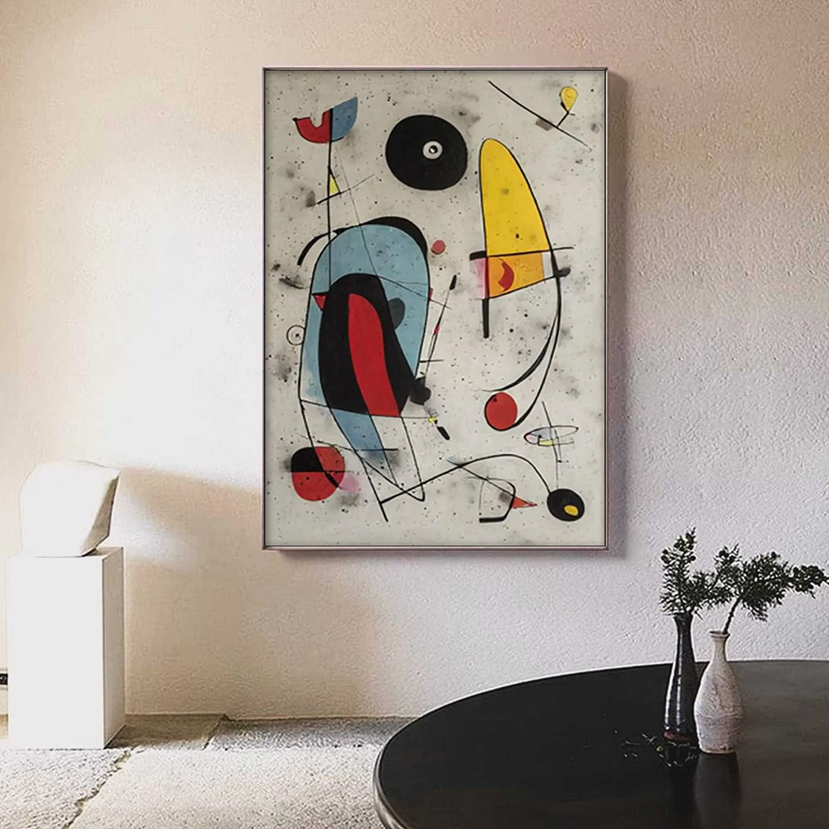 COSMIC NOTES: Modern Abstract Geometric Oil Painting - Image 2