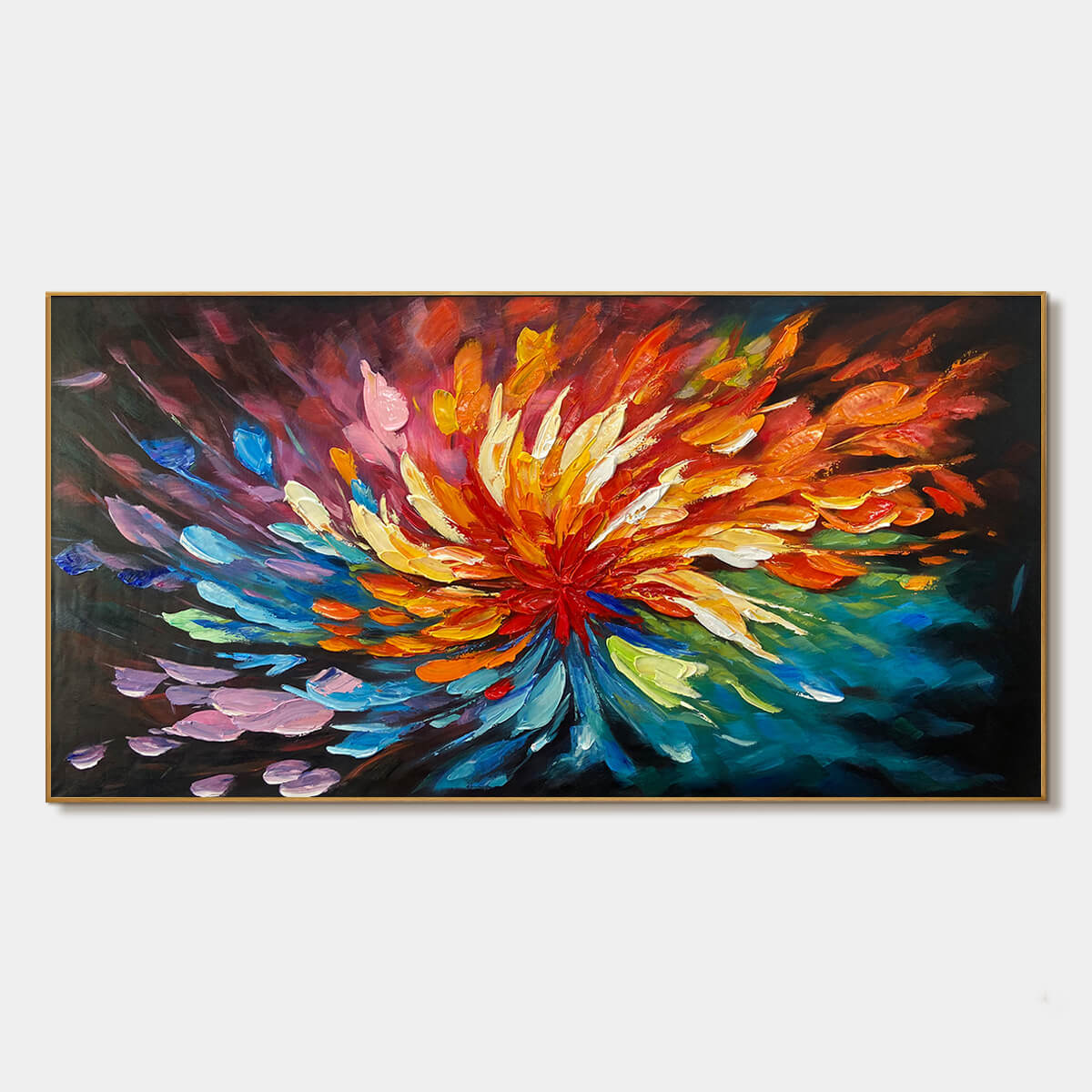 COSMIC BLOOM: Textured Abstract Oil Painting on Canvas