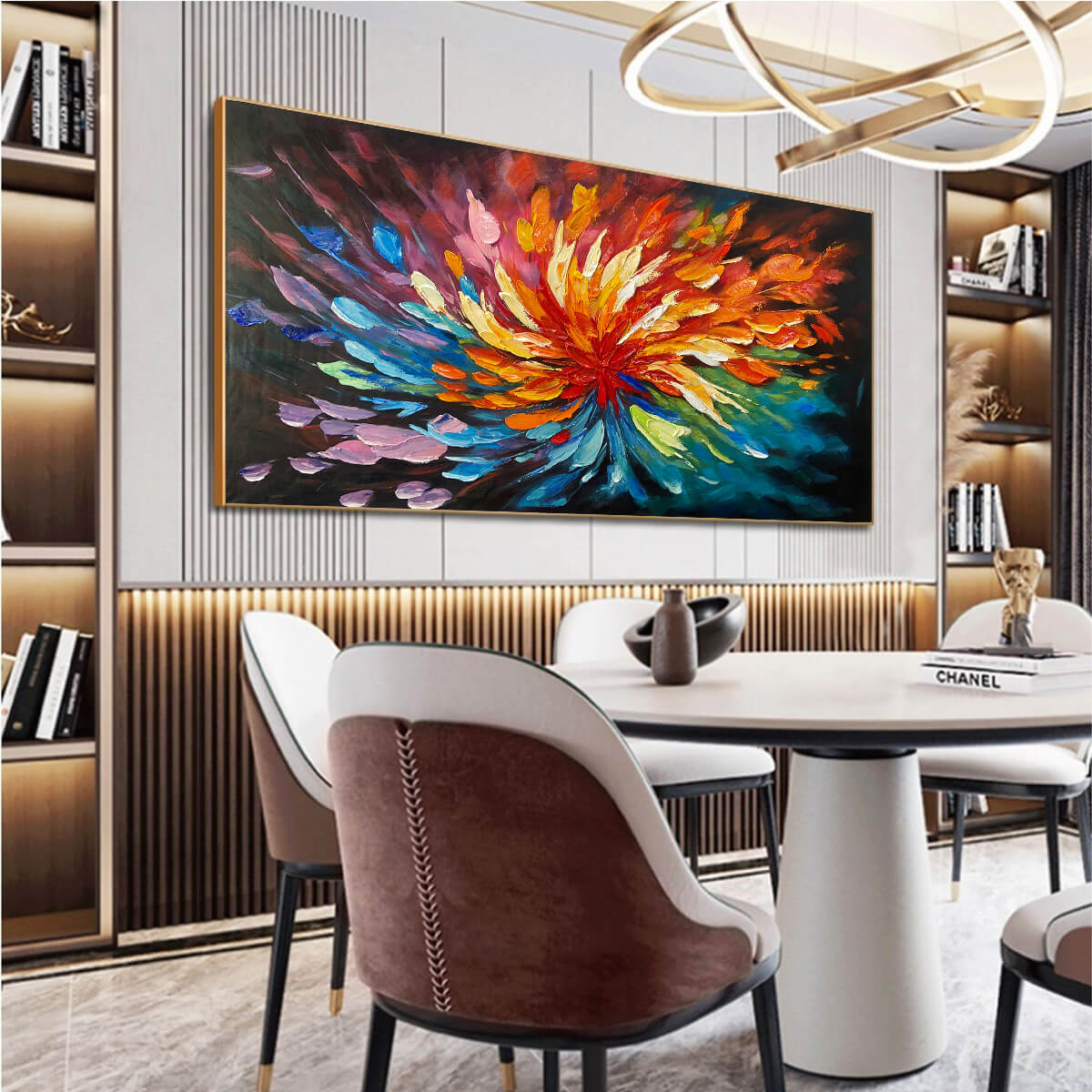COSMIC BLOOM: Textured Abstract Oil Painting on Canvas - Image 4