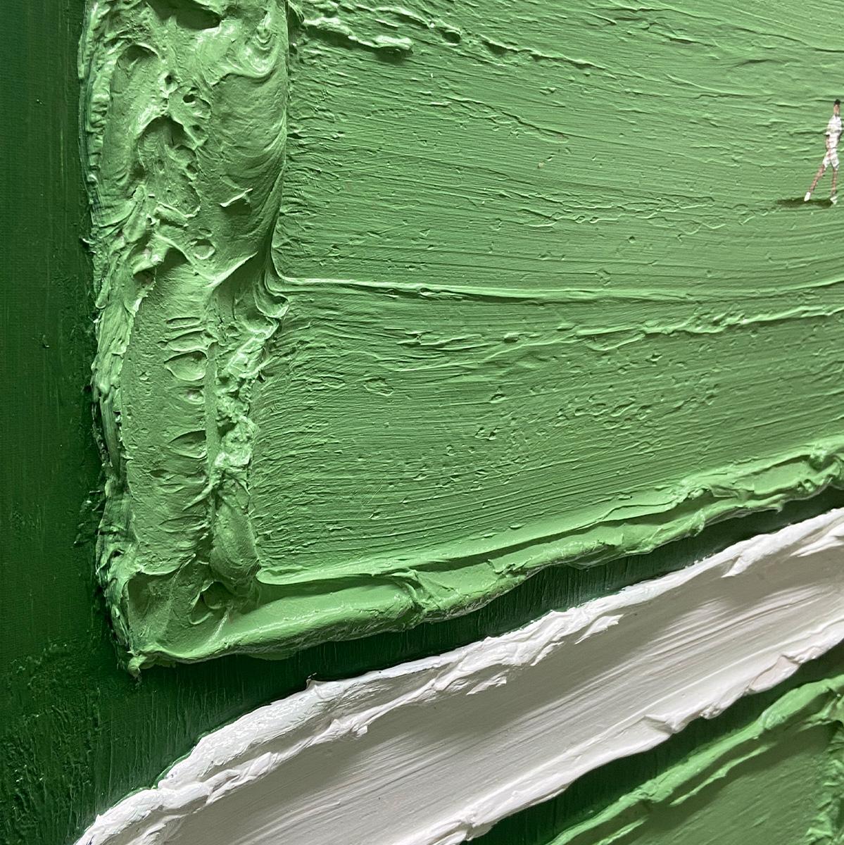 COURT RHYTHM: Textured Sports Impasto Oil Painting - Image 4