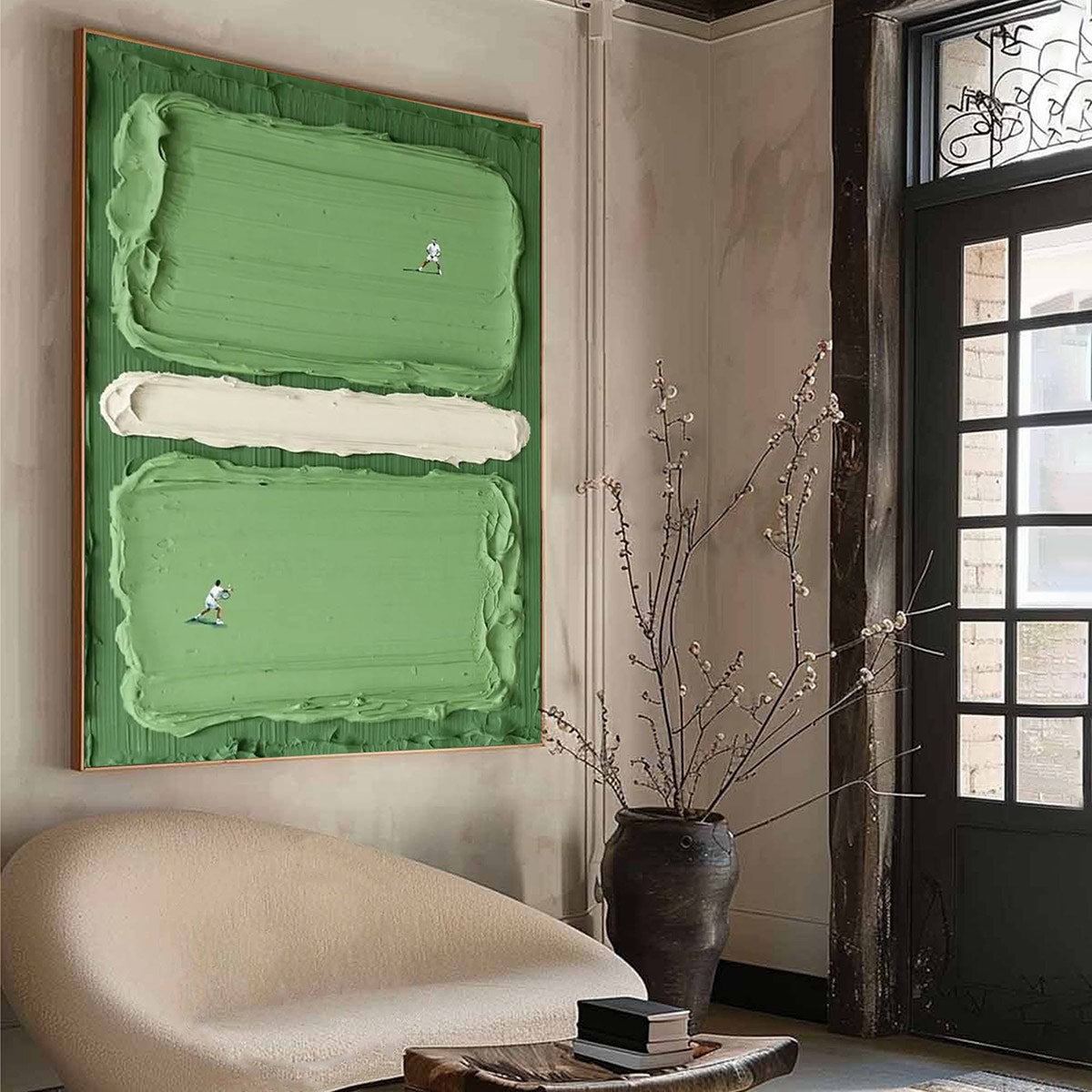 COURT RHYTHM: Textured Sports Impasto Oil Painting - Image 8