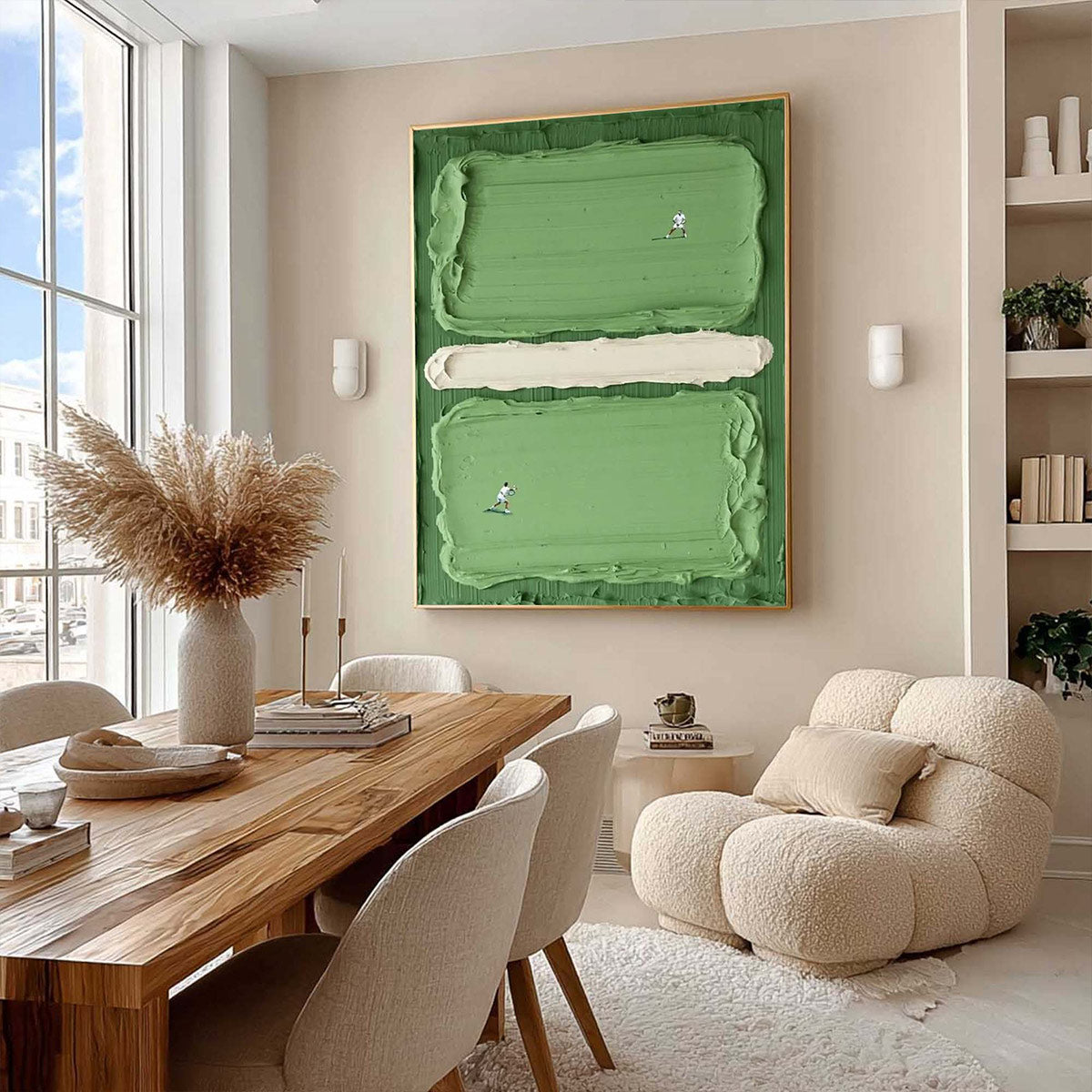 COURT RHYTHM: Textured Sports Impasto Oil Painting - Image 9