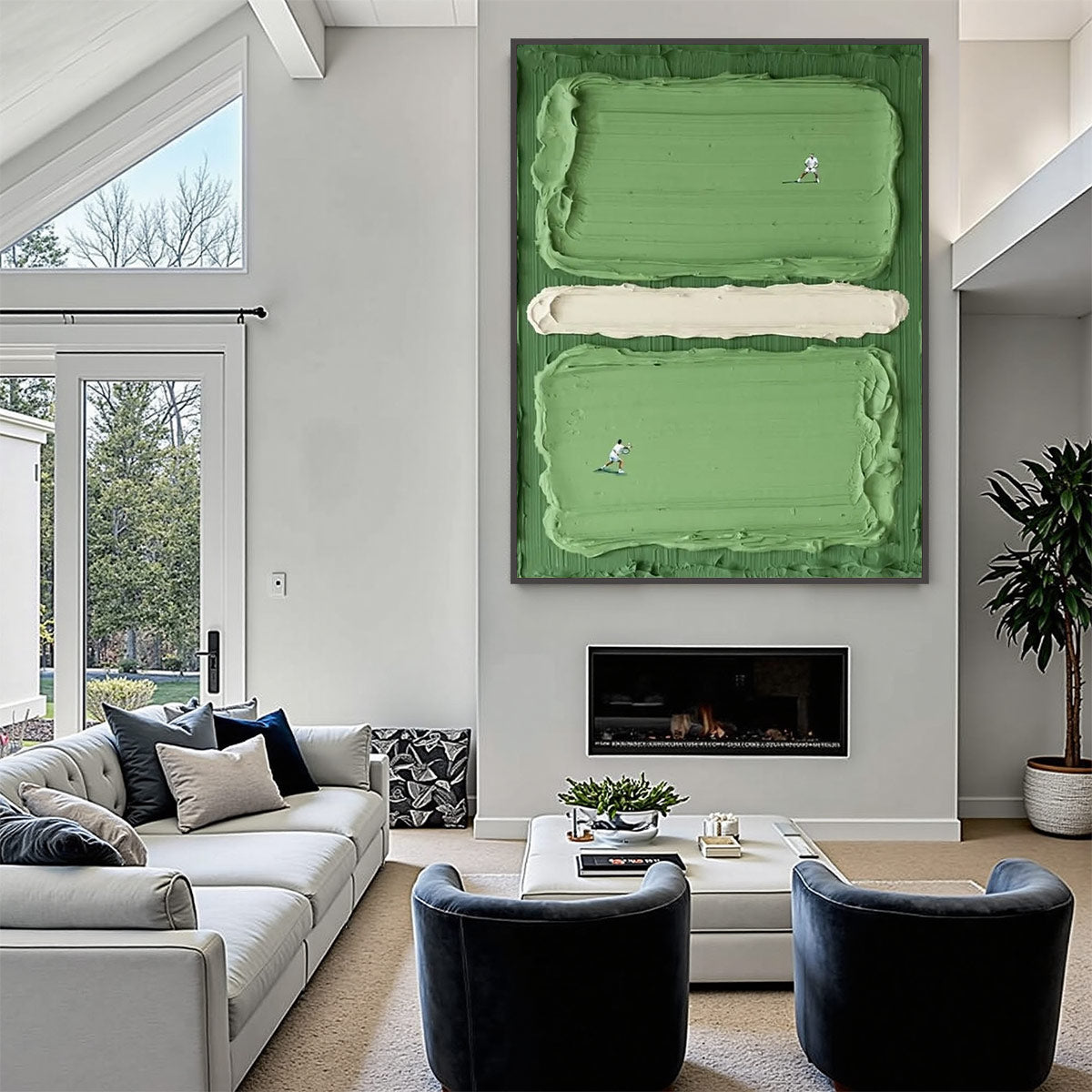 COURT RHYTHM: Textured Sports Impasto Oil Painting - Image 5