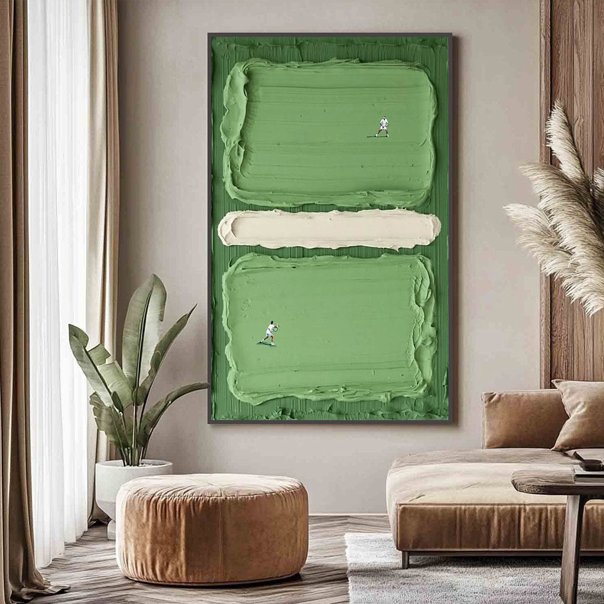 COURT RHYTHM: Textured Sports Impasto Oil Painting - Image 2