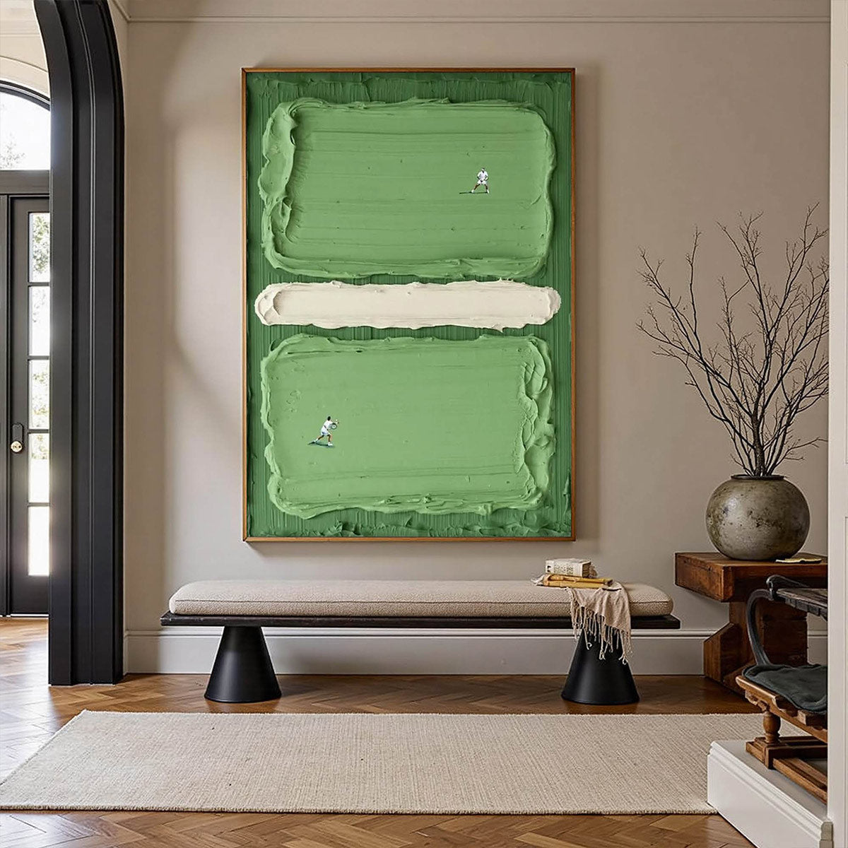 COURT RHYTHM: Textured Sports Impasto Oil Painting - Image 6