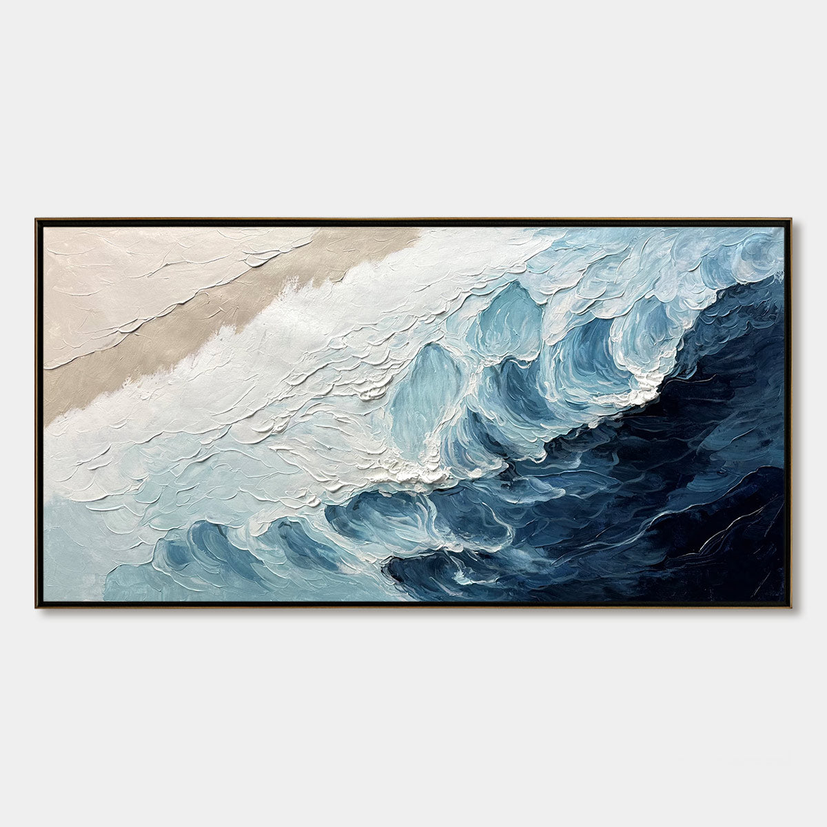 Ready to Ship | CRASHING WAVES: Textured Coastal Seascape Oil Painting - Image 3