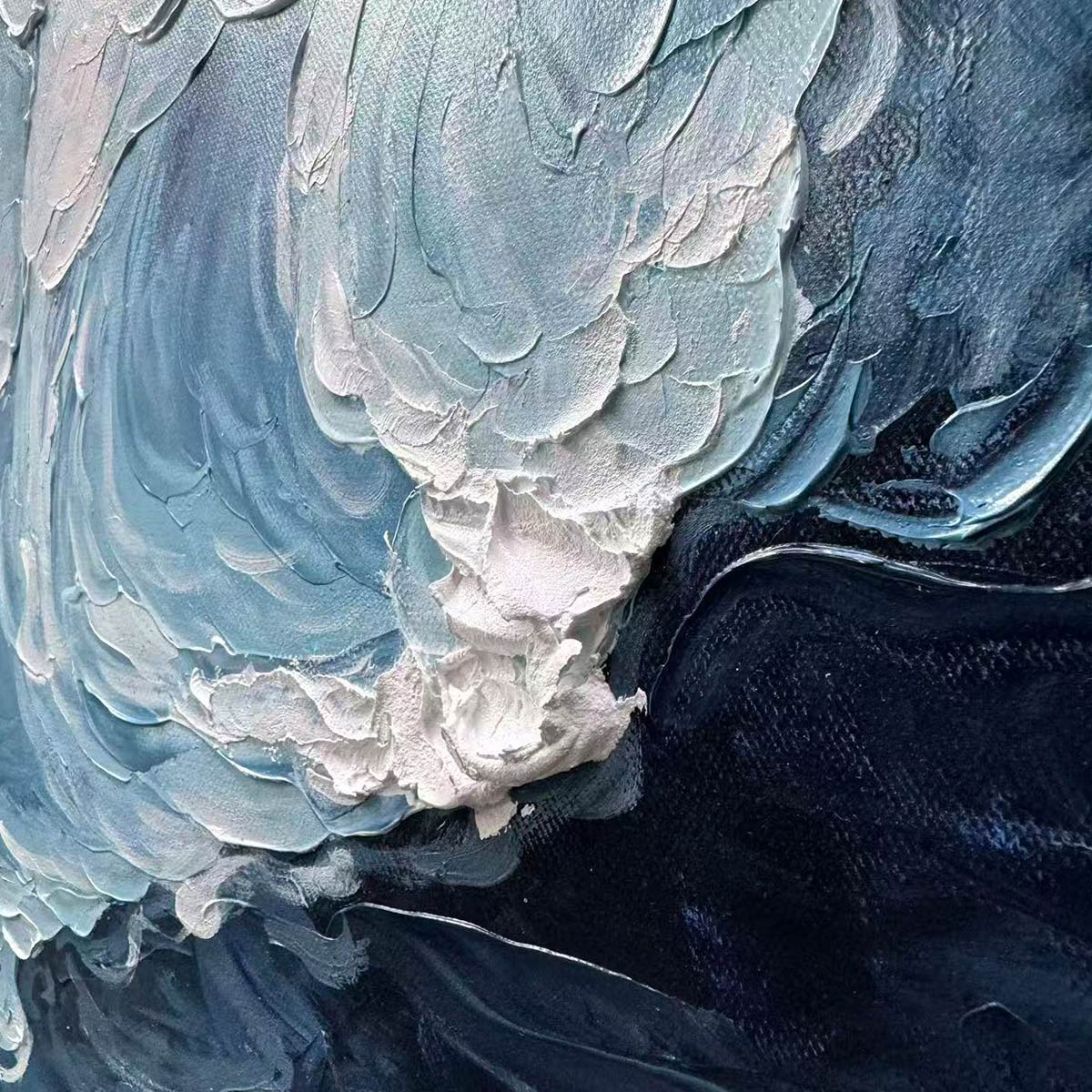 Ready to Ship | CRASHING WAVES: Textured Coastal Seascape Oil Painting - Image 4