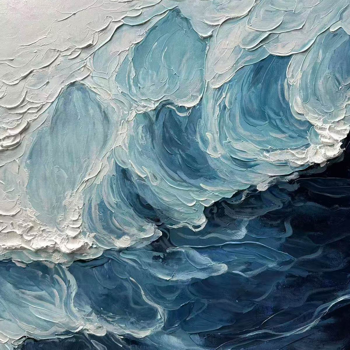 Ready to Ship | CRASHING WAVES: Textured Coastal Seascape Oil Painting - Image 5