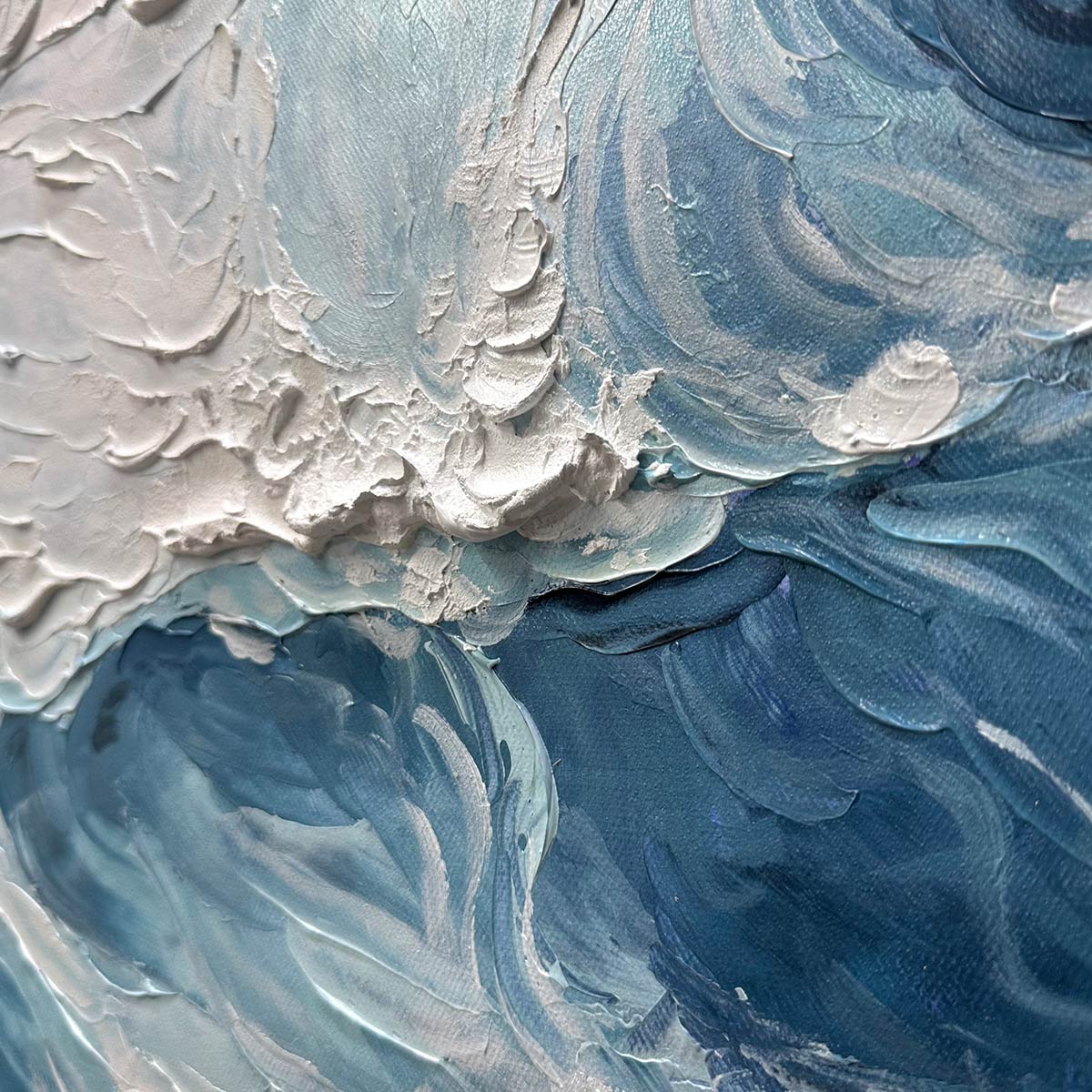 Ready to Ship | CRASHING WAVES: Textured Coastal Seascape Oil Painting - Image 2