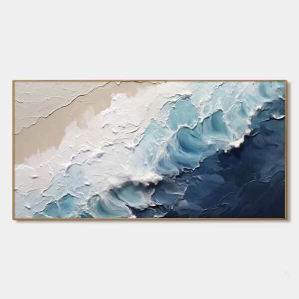 CRASHING WAVES: Textured Coastal Seascape Oil Painting