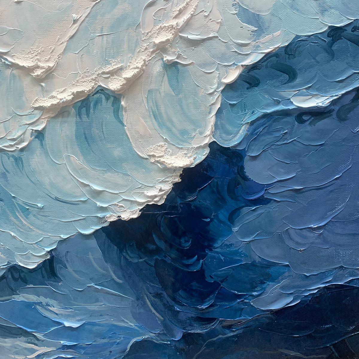 CRASHING WAVES: Textured Coastal Seascape Oil Painting - Image 6