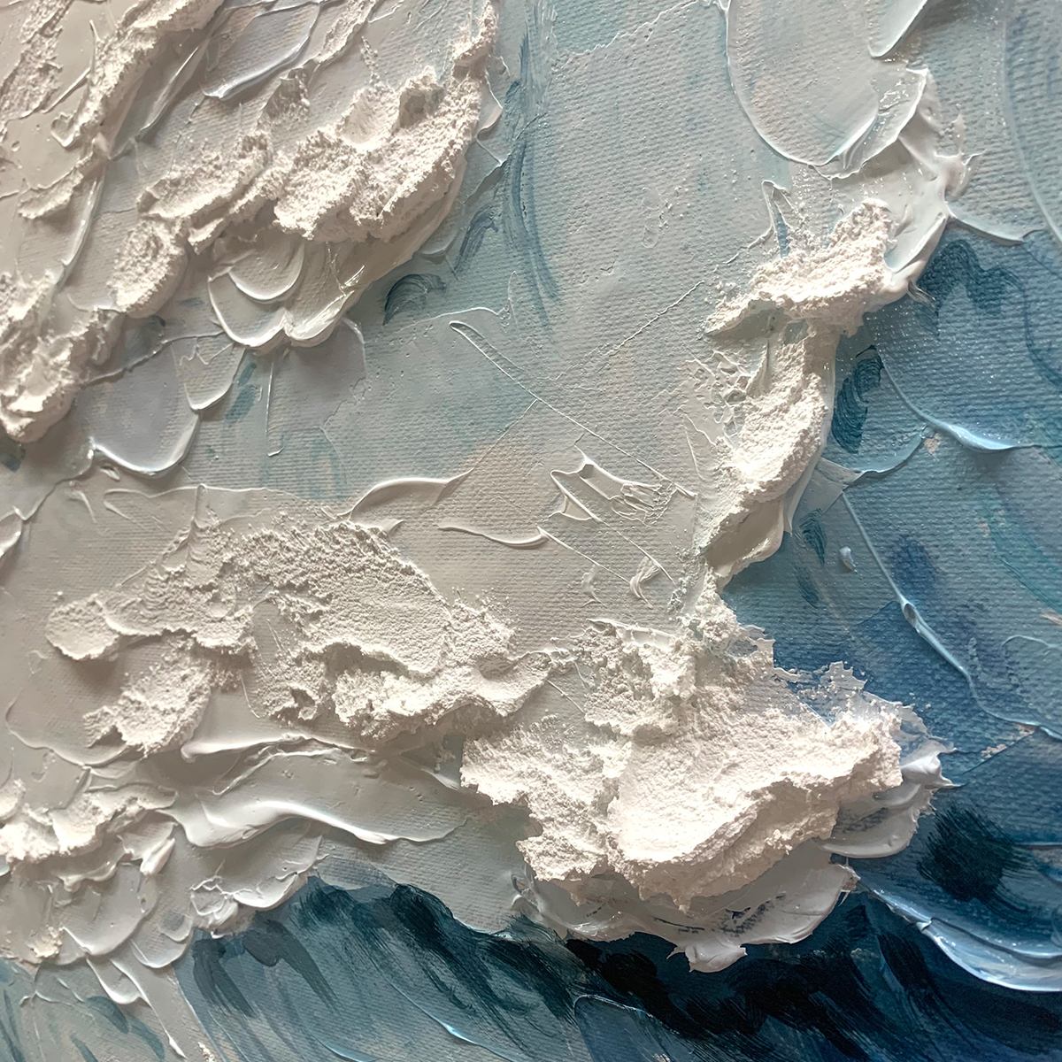 CRASHING WAVES: Textured Coastal Seascape Oil Painting - Image 3