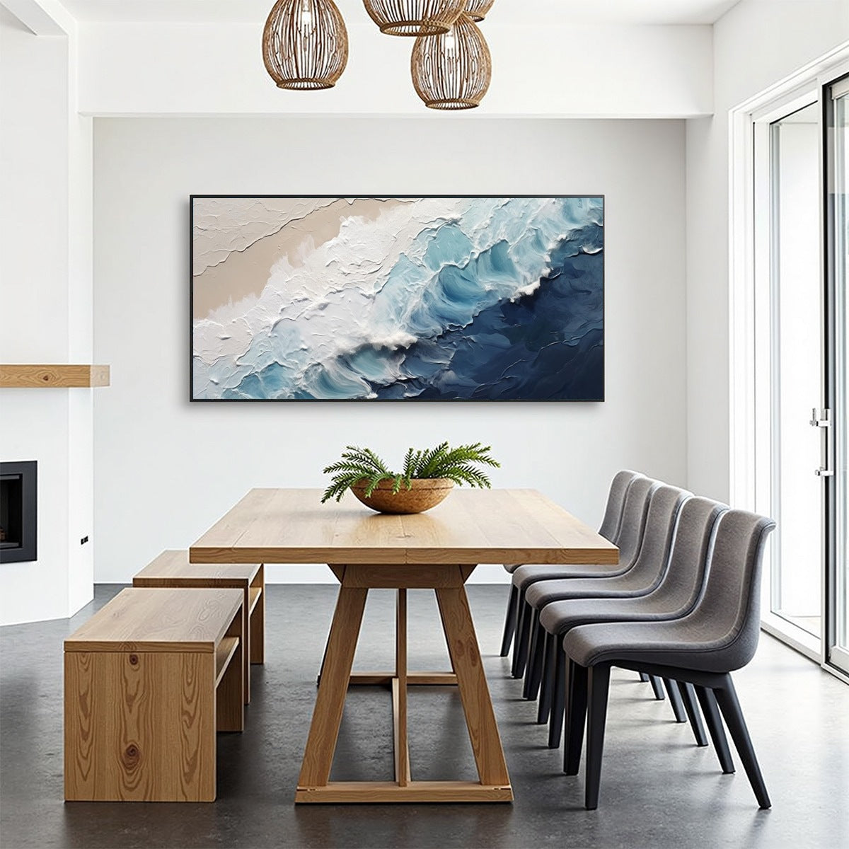 CRASHING WAVES: Textured Coastal Seascape Oil Painting - Image 5