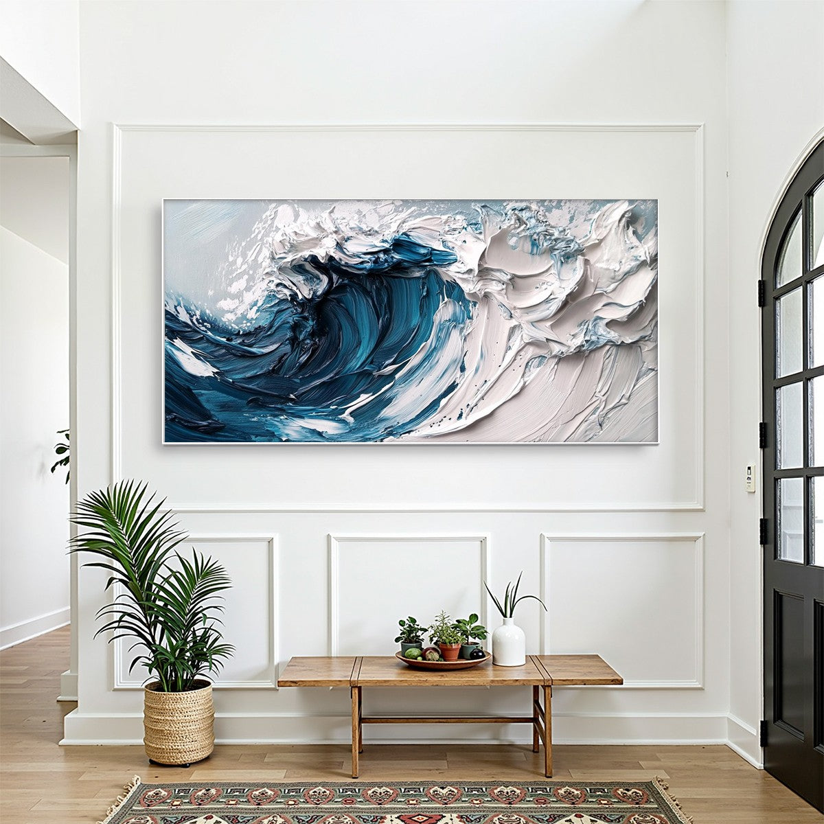 CRASHING WAVE: Textured Impasto Ocean Wave Oil Painting - Image 2