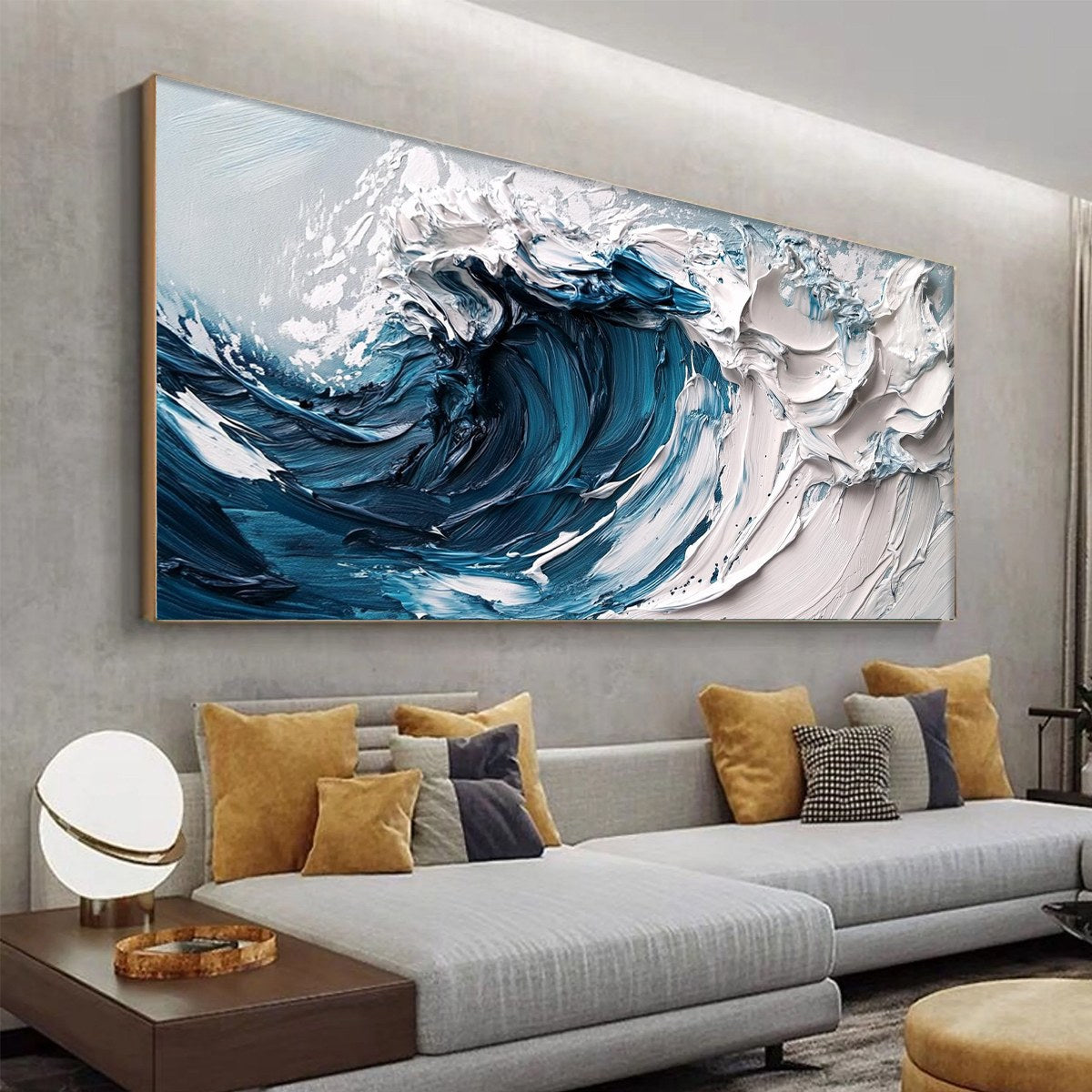 CRASHING WAVE: Textured Impasto Ocean Wave Oil Painting - Image 4