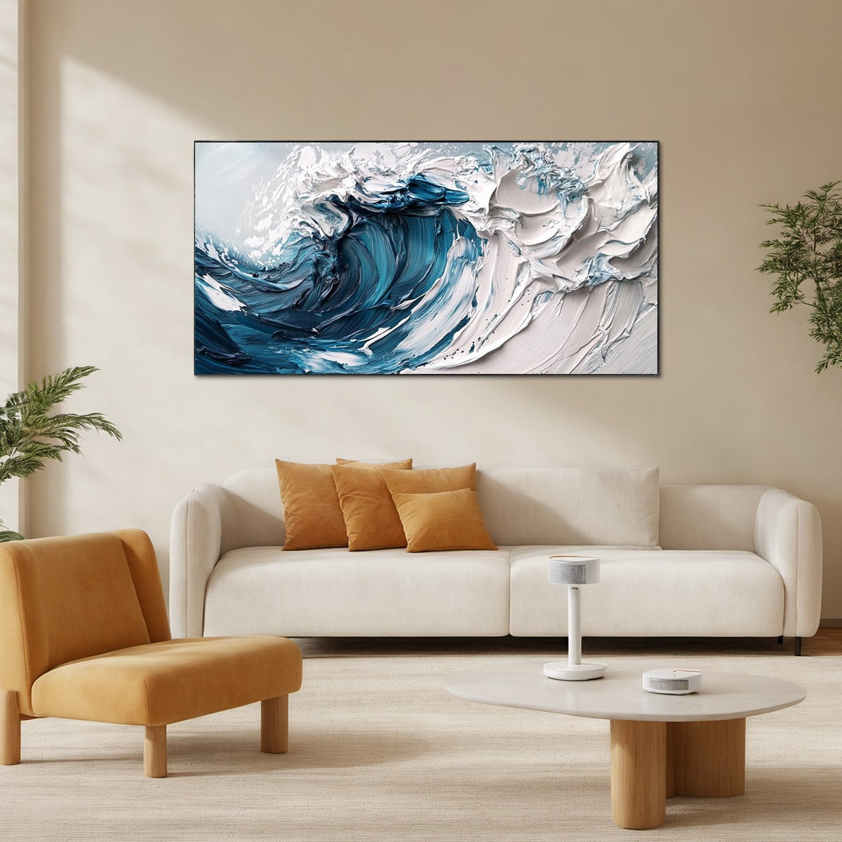 CRASHING WAVE: Textured Impasto Ocean Wave Oil Painting - Image 5
