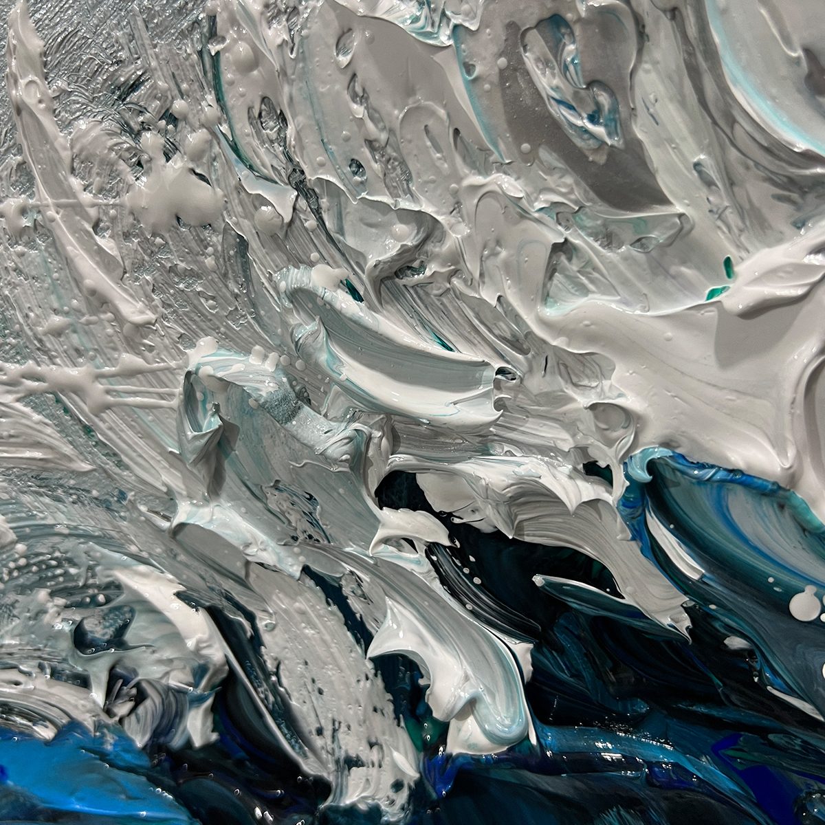 CRASHING WAVE: Textured Impasto Ocean Wave Oil Painting - Image 6