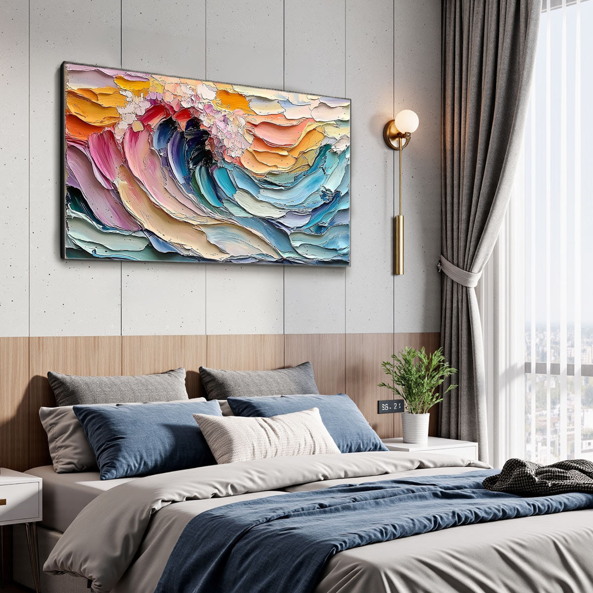 CRESTING WAVE: Textured Impasto Ocean Wave Oil Painting - Image 4