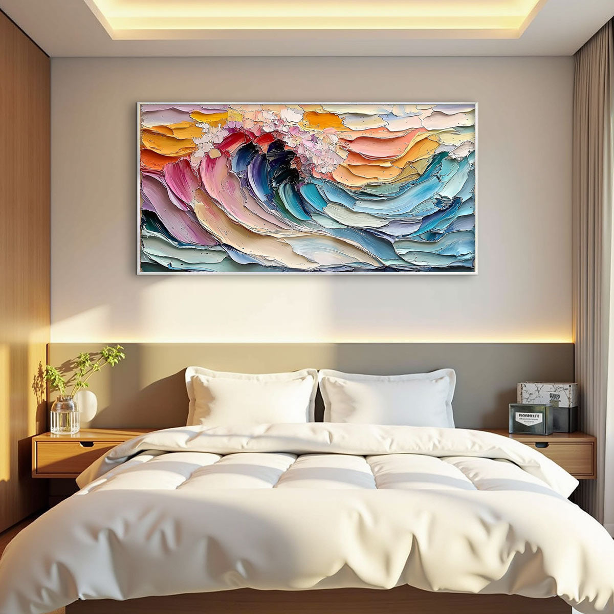 CRESTING WAVE: Textured Impasto Ocean Wave Oil Painting - Image 6