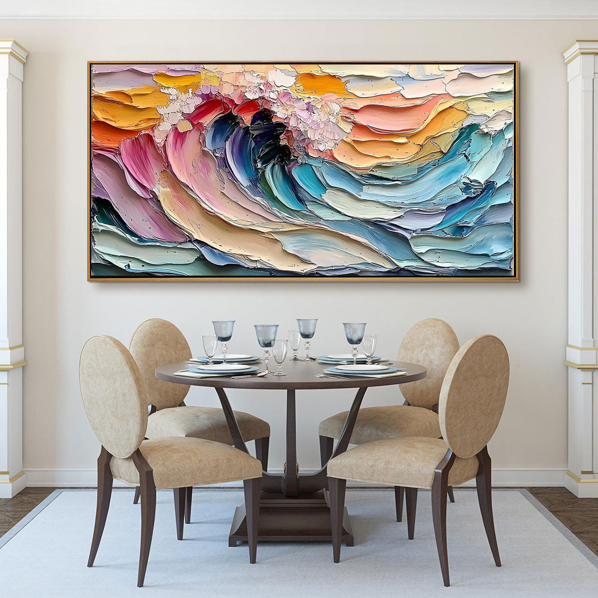CRESTING WAVE: Textured Impasto Ocean Wave Oil Painting - Image 2