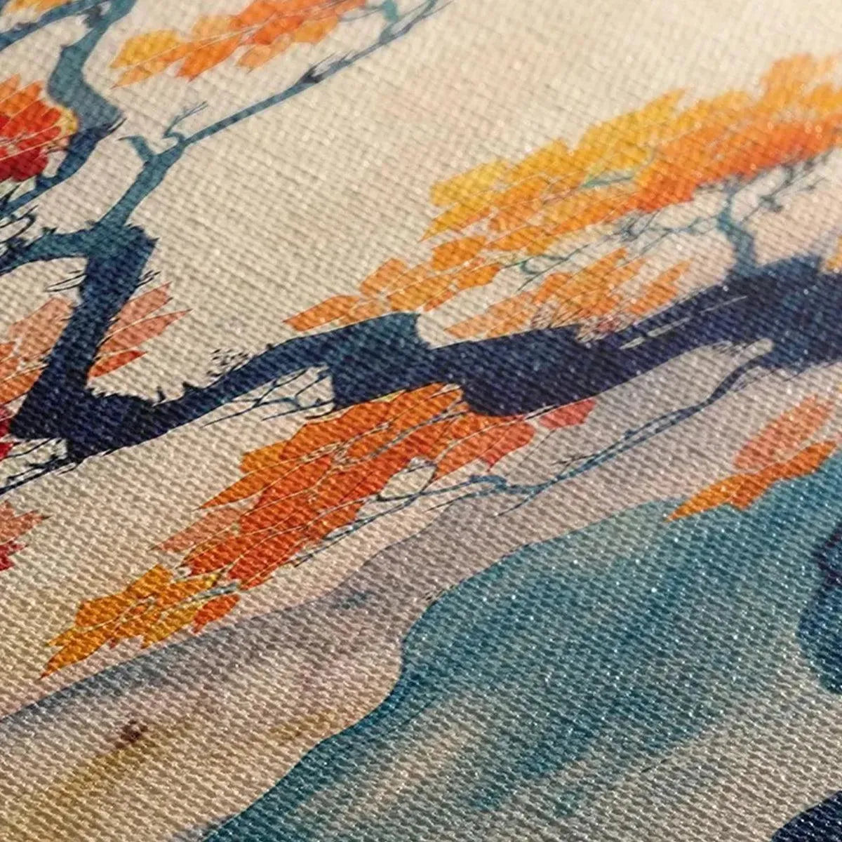 CRIMSON AUTUMN BONSAI: Tree Painting, Vertical Wall Art, Asian Decor - Image 4