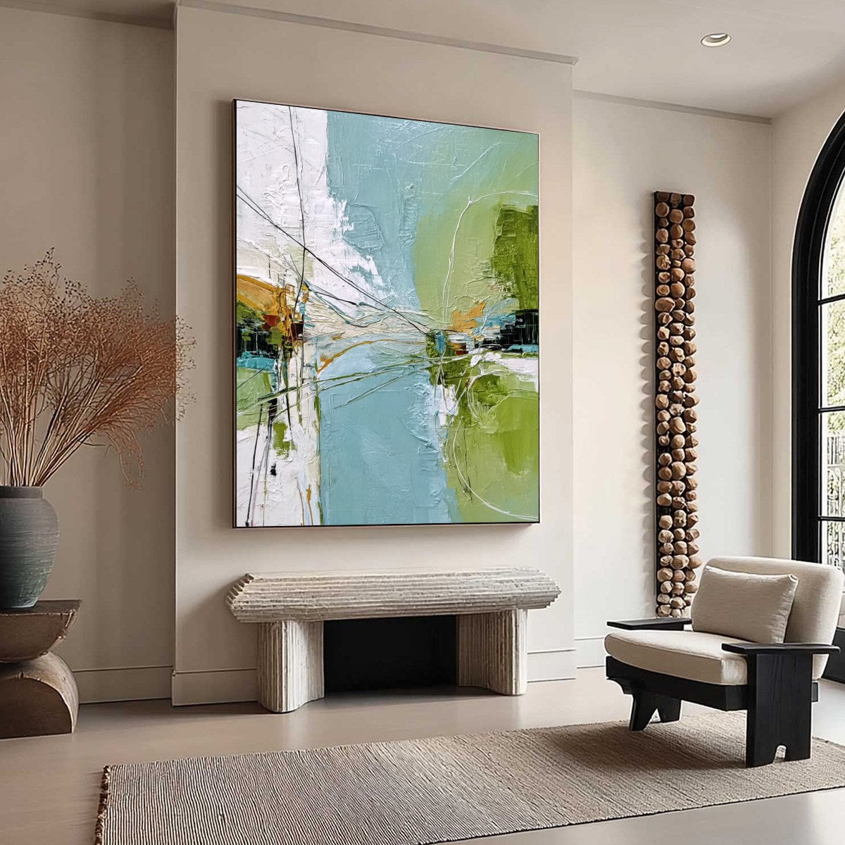 CROSSING PATHS: Large Textured Vertical Abstract Wall Art - Image 8