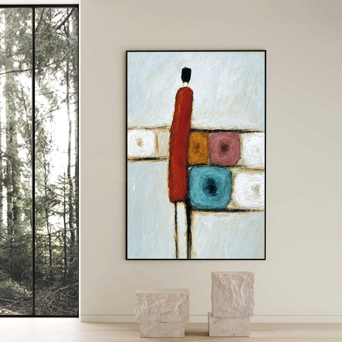 CROSSROADS: Modern Figurative Abstract Oil Painting - Image 2