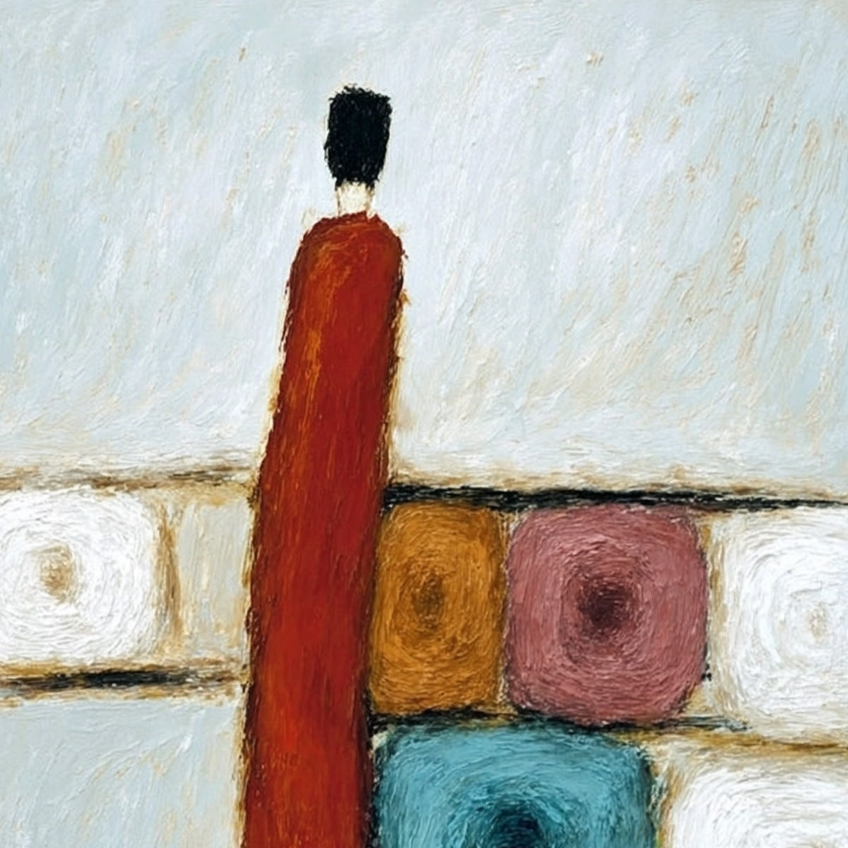 CROSSROADS: Modern Figurative Abstract Oil Painting - Image 3