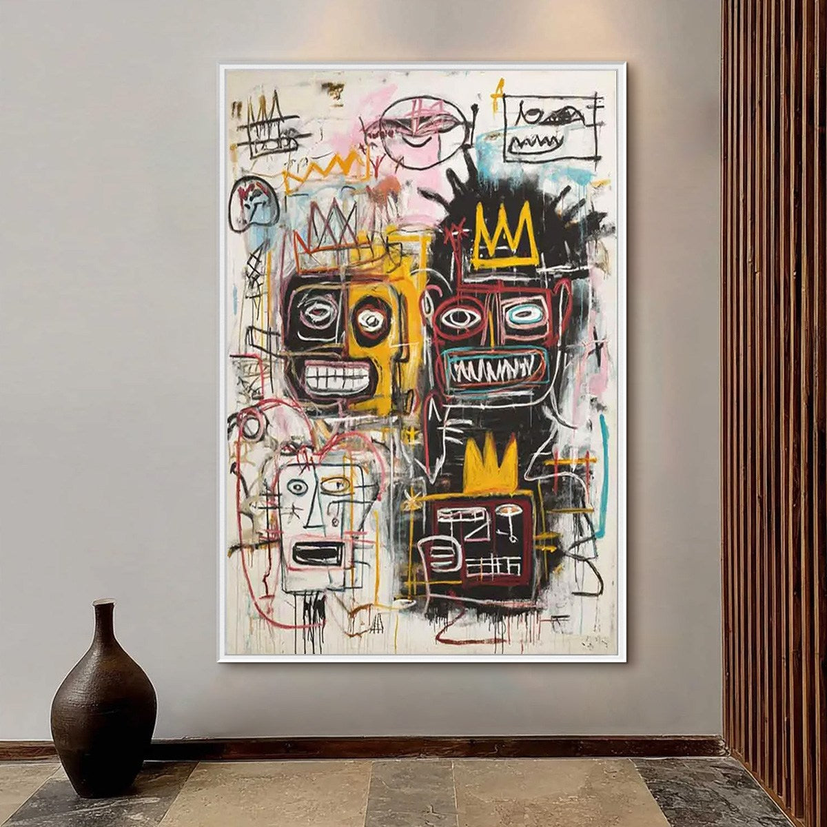 CROWNED FIGURES: Graffiti-Style Portrait Oil Painting - Image 2