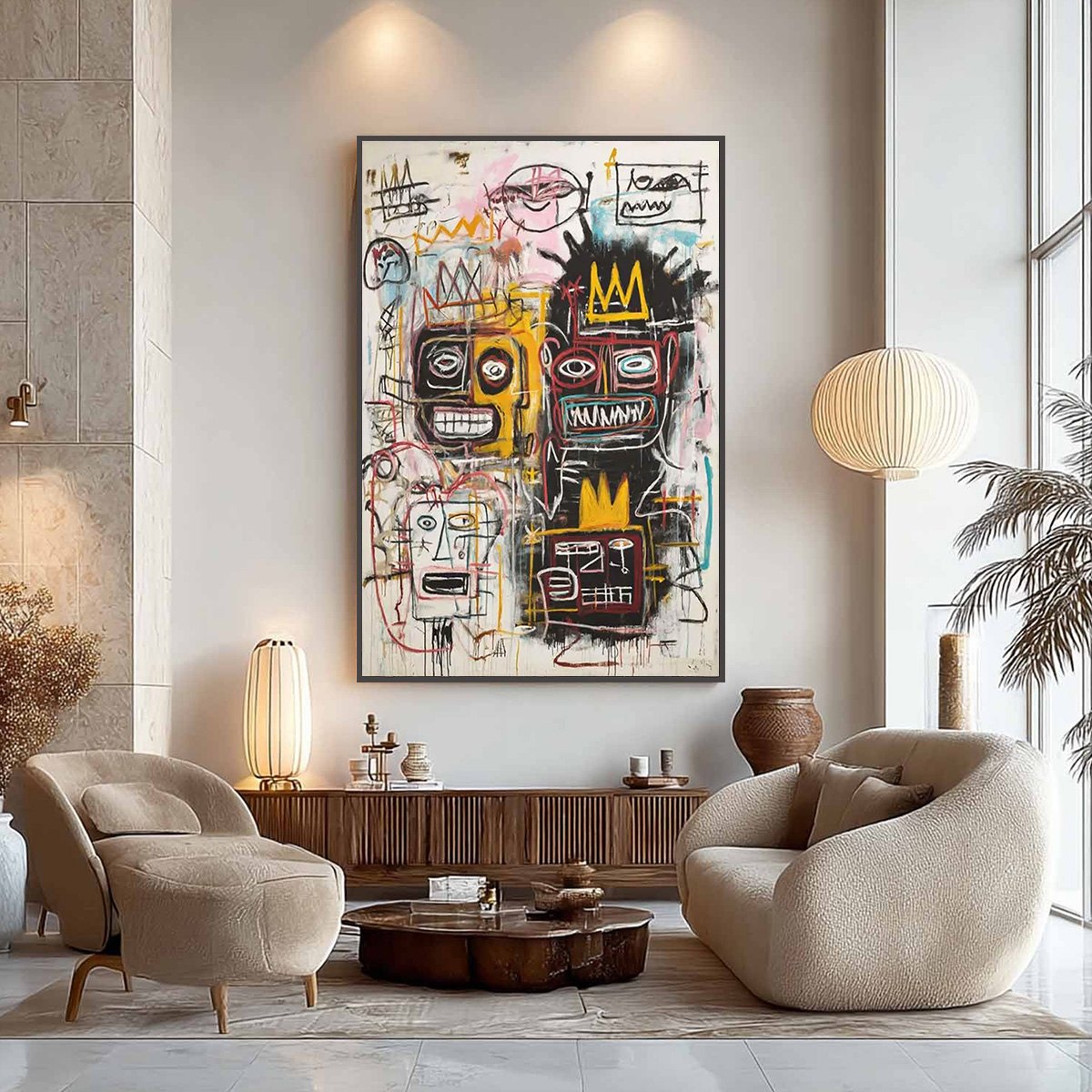 CROWNED FIGURES: Graffiti-Style Portrait Oil Painting - Image 5