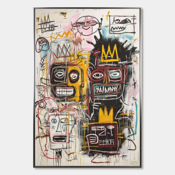 CROWNED FIGURES: Graffiti-Style Portrait Oil Painting