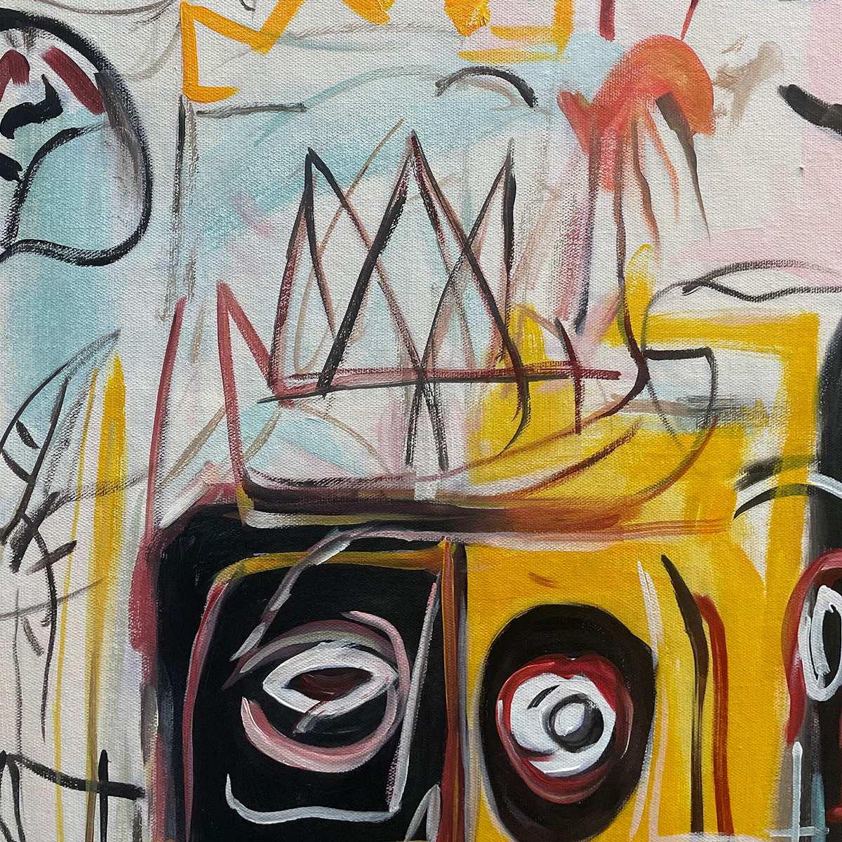 CROWNED FIGURES: Graffiti-Style Portrait Oil Painting - Image 6
