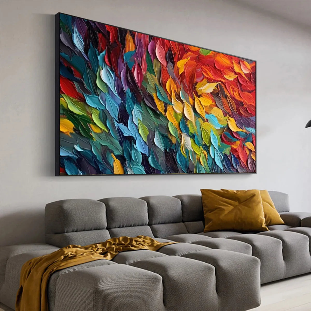 CHROMA WHISPERS: Colorful Abstract Impasto Oil Painting on Canvas - Image 4