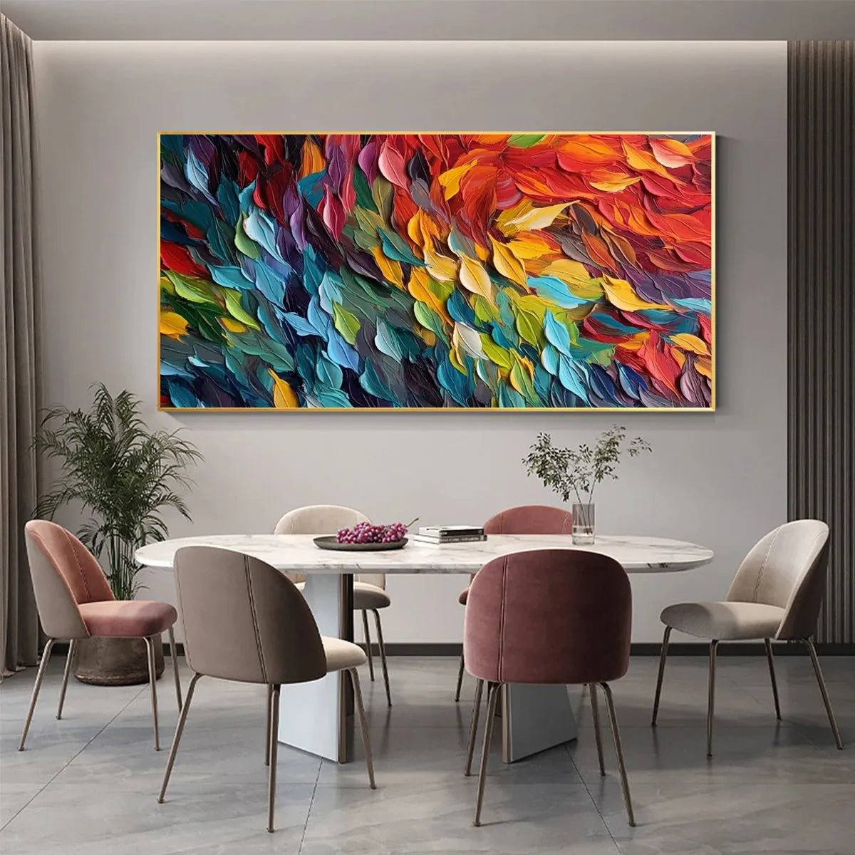 CHROMA WHISPERS: Colorful Abstract Impasto Oil Painting on Canvas - Image 6