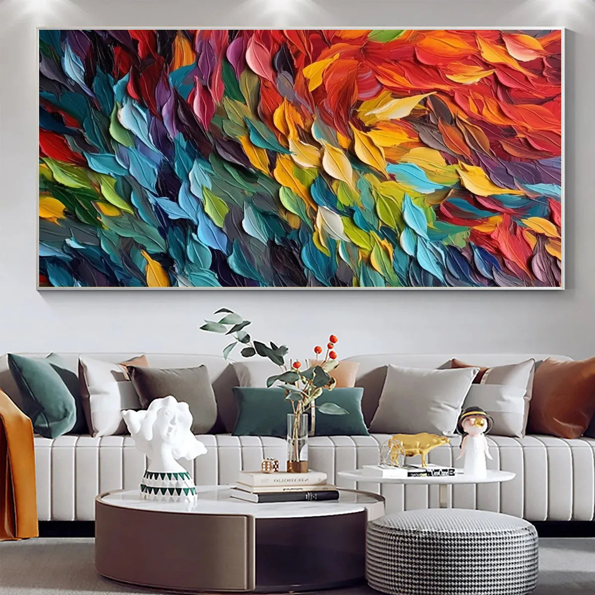 CHROMA WHISPERS: Colorful Abstract Impasto Oil Painting on Canvas - Image 2