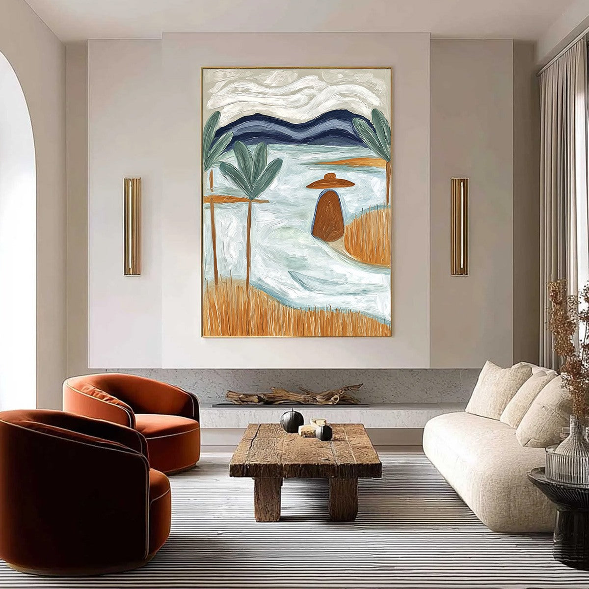 Coastal Reverie Textured Seascape Abstract Painting on Canvas - Image 2