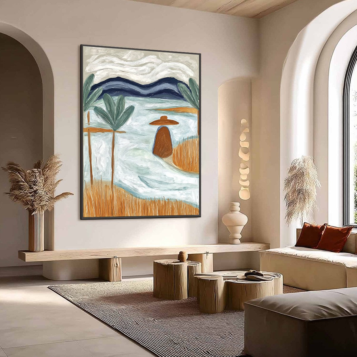 Coastal Reverie Textured Seascape Abstract Painting on Canvas - Image 7