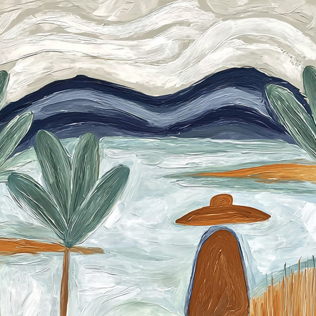Coastal Reverie Textured Seascape Abstract Painting on Canvas - Image 3