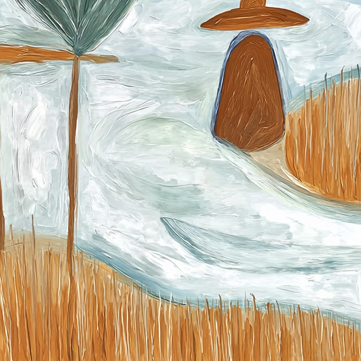 Coastal Reverie Textured Seascape Abstract Painting on Canvas - Image 5