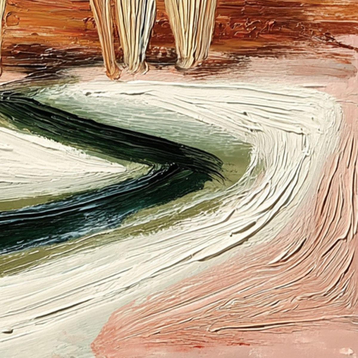 Coastal Sentinels | Textured Abstract Landscape Oil Painting - Image 5