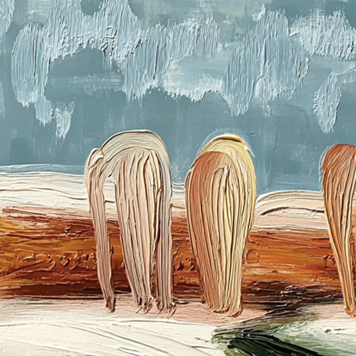Coastal Sentinels | Textured Abstract Landscape Oil Painting - Image 3