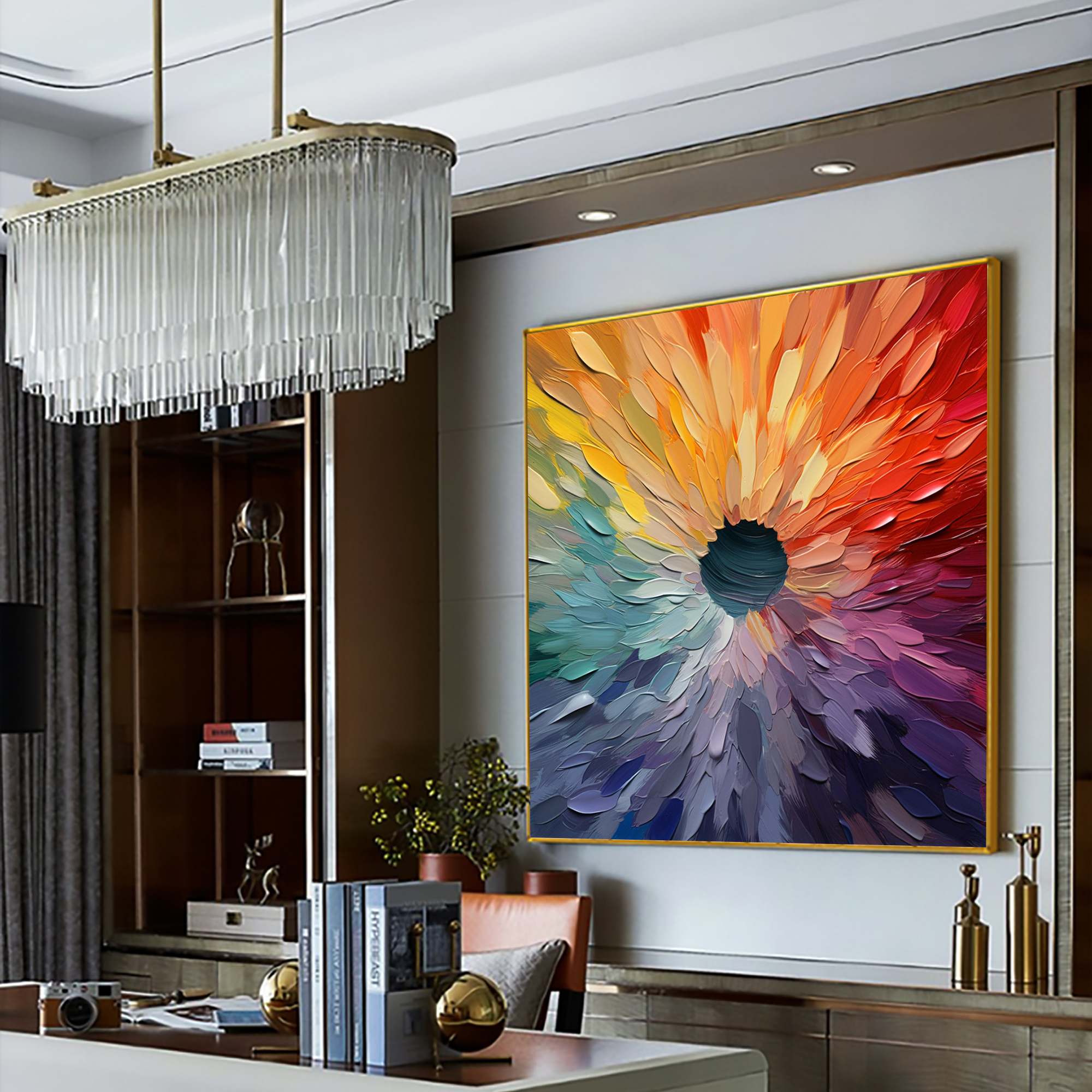 CHROMA BLOOM: Colorful Abstract Impasto Oil Painting - Image 6