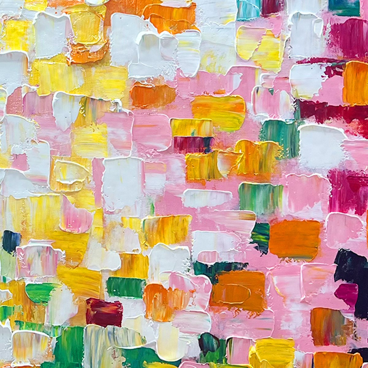 CONFETTI DREAM: Colorful Abstract Impasto Oil Painting - Image 5