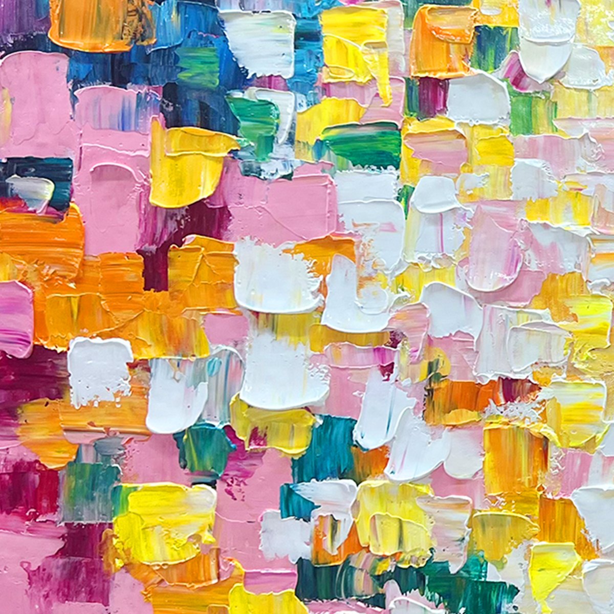 CONFETTI DREAM: Colorful Abstract Impasto Oil Painting - Image 3
