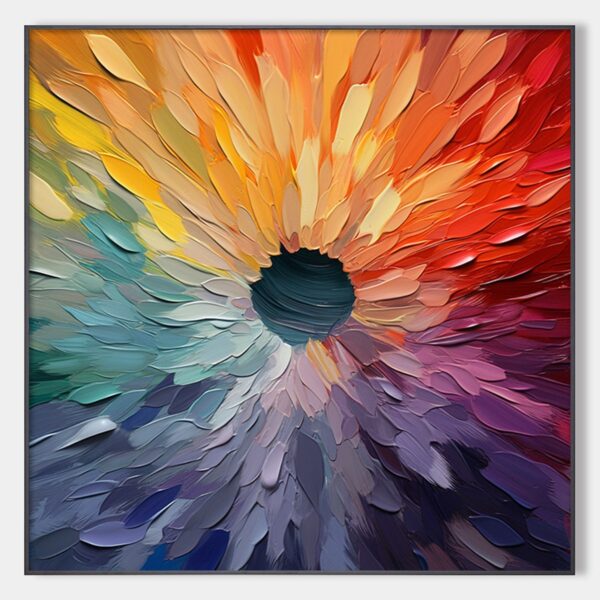 CHROMA BLOOM: Colorful Abstract Impasto Oil Painting