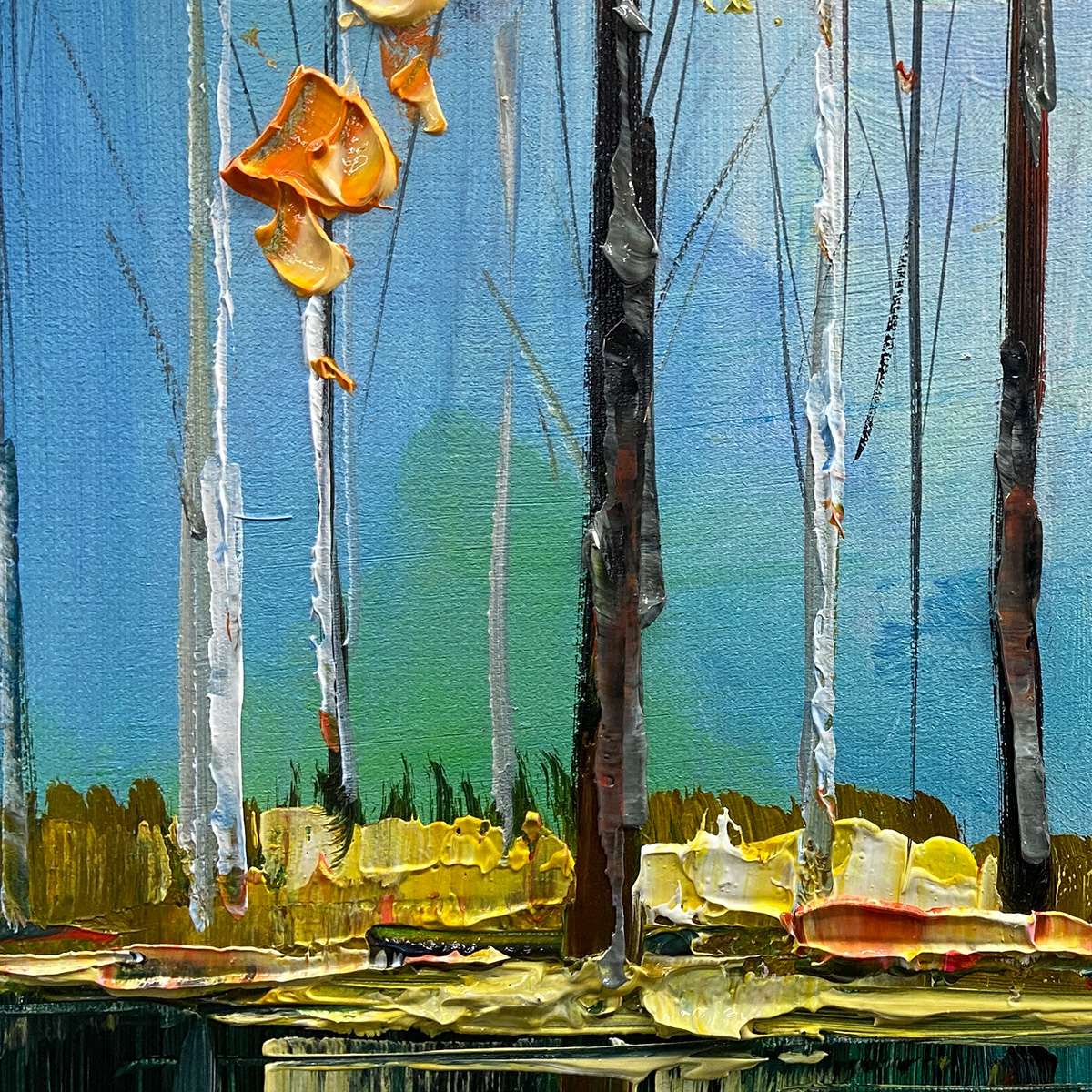 AUTUMN REFLECTIONS: Colorful Autumn Forest Landscape Oil Painting - Image 3
